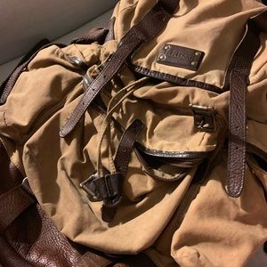 Canvas and leather LL Bean hiking backpack
